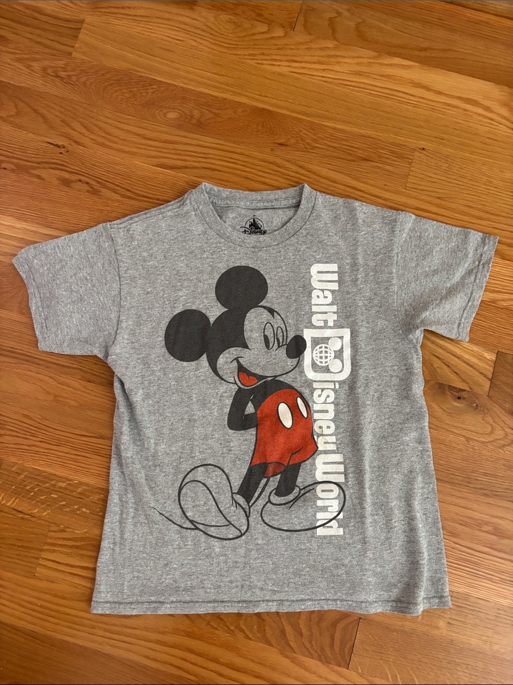 Disney Gray Mickey Mouse Tee with Red Accent
